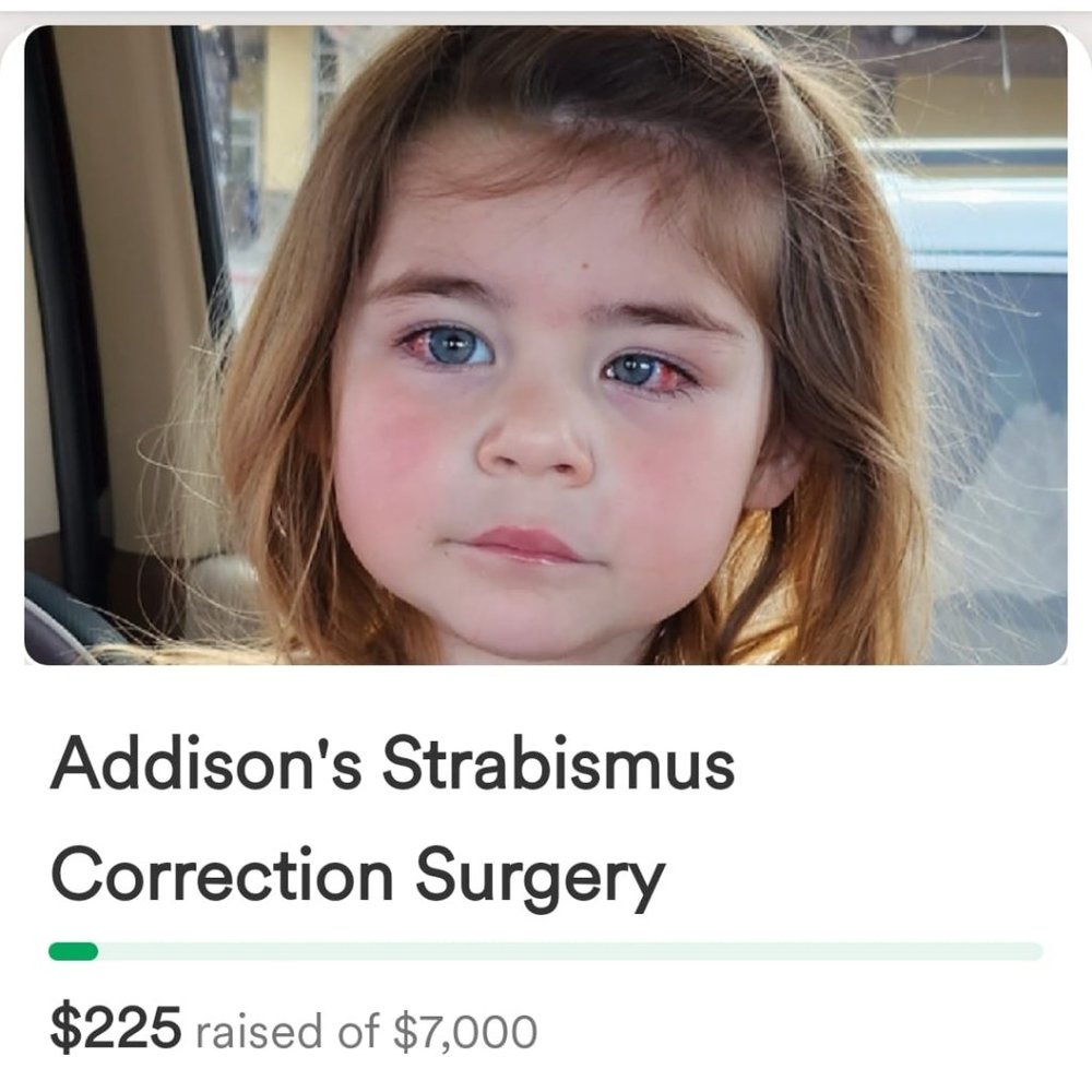 Raising money for my daughter Addison's second eye surgery